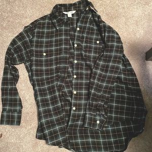 Old Navy Green Boyfriend Shirt flannel